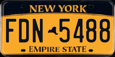 NY license plate FDN5488