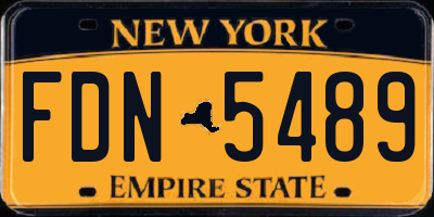 NY license plate FDN5489