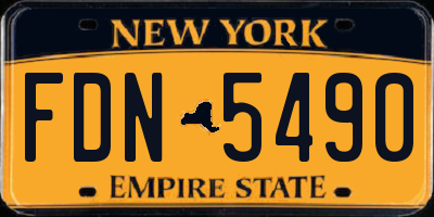 NY license plate FDN5490