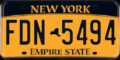 NY license plate FDN5494