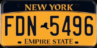 NY license plate FDN5496