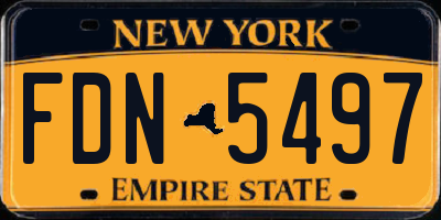 NY license plate FDN5497