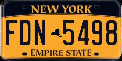 NY license plate FDN5498