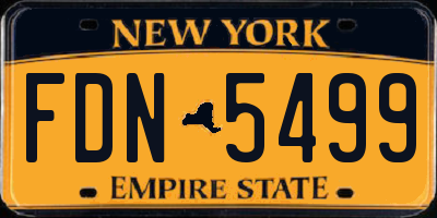NY license plate FDN5499