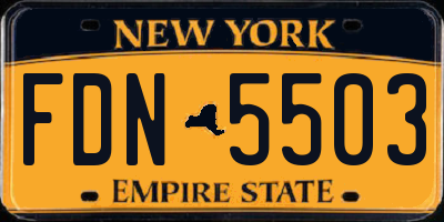 NY license plate FDN5503