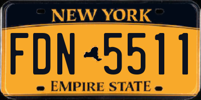 NY license plate FDN5511