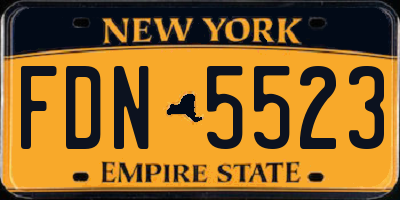 NY license plate FDN5523