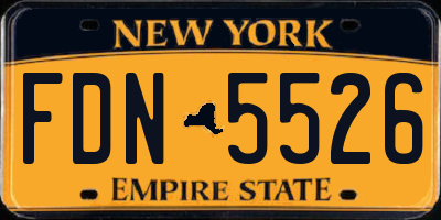 NY license plate FDN5526