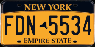NY license plate FDN5534