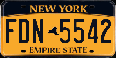 NY license plate FDN5542