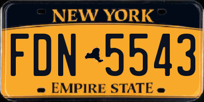 NY license plate FDN5543