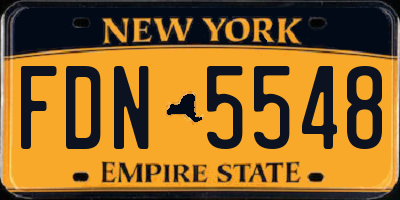 NY license plate FDN5548