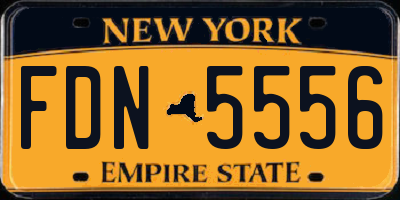 NY license plate FDN5556