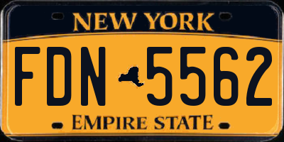 NY license plate FDN5562