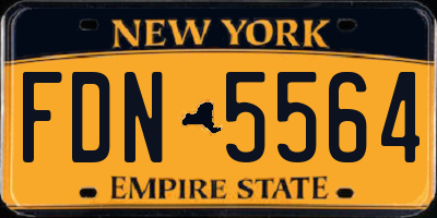 NY license plate FDN5564