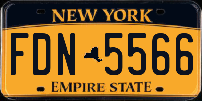 NY license plate FDN5566