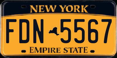 NY license plate FDN5567