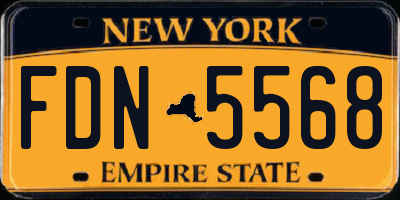 NY license plate FDN5568