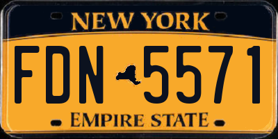 NY license plate FDN5571