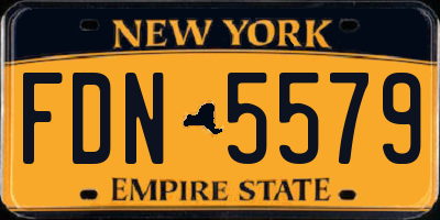 NY license plate FDN5579