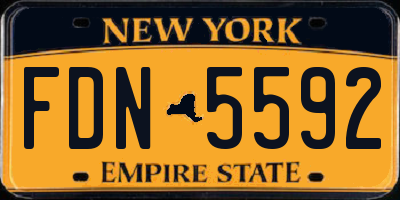 NY license plate FDN5592