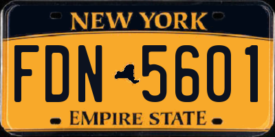 NY license plate FDN5601