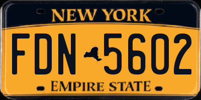 NY license plate FDN5602