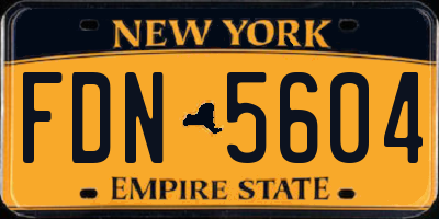 NY license plate FDN5604