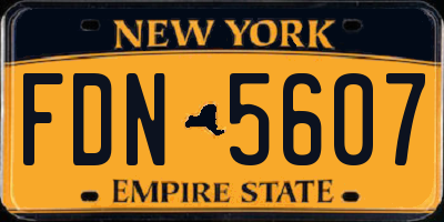 NY license plate FDN5607
