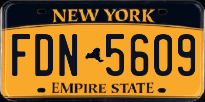 NY license plate FDN5609