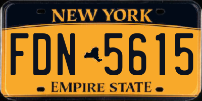 NY license plate FDN5615