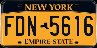 NY license plate FDN5616