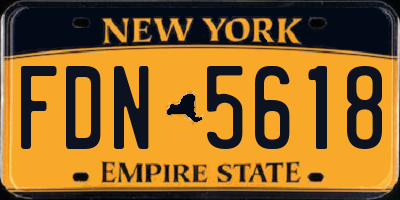 NY license plate FDN5618