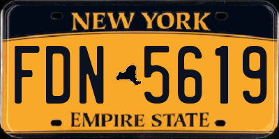 NY license plate FDN5619