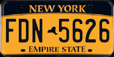 NY license plate FDN5626