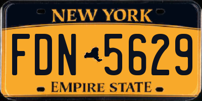 NY license plate FDN5629