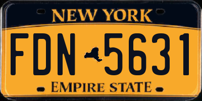 NY license plate FDN5631