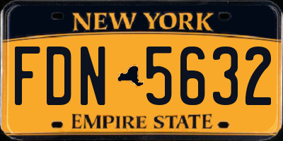 NY license plate FDN5632