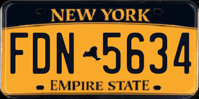NY license plate FDN5634