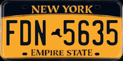 NY license plate FDN5635