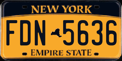 NY license plate FDN5636