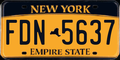 NY license plate FDN5637
