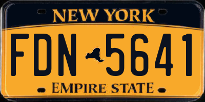 NY license plate FDN5641