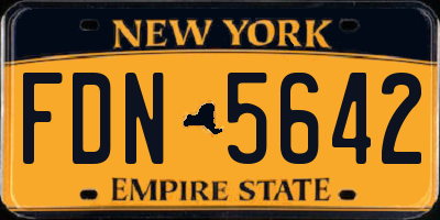 NY license plate FDN5642