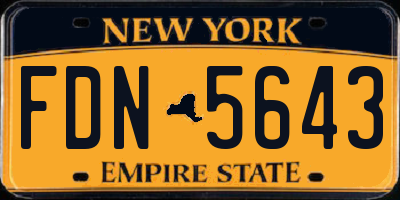 NY license plate FDN5643