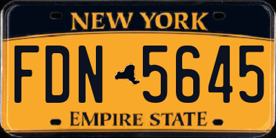 NY license plate FDN5645