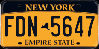 NY license plate FDN5647