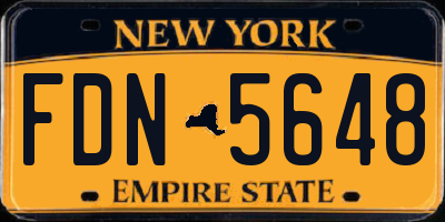 NY license plate FDN5648