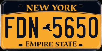 NY license plate FDN5650