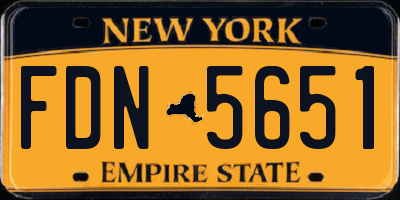 NY license plate FDN5651